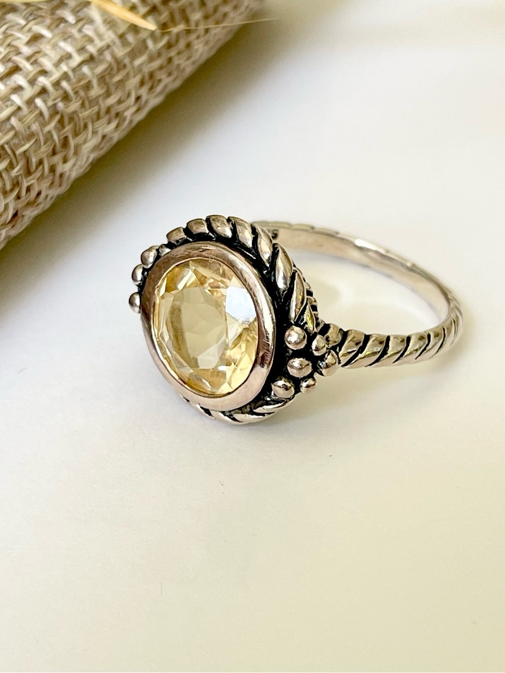 Golden topaz Ring in 925 Sterling silver sizes available US 8.25, 8.5, 9 or 10